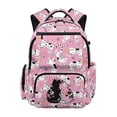 thumbnail image 1 of HUIACONG Pink Cat Print School Backpack for Kids Teens Age 5-16, Water Resistant School Bag with Adjustable Cushion Straps, Multi Pockets Sturdy Lightweight Bookbag for School & Travel, 1 of 7