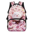 thumbnail image 1 of HUIACONG Pink Cherry Blossom Cat School Backpack for Kids Ages 6-18 Ergonomic Padded Straps Large Capacity Water Resistant Bookbag for Elementary Middle High School Daily Use Travel, 1 of 7
