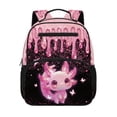 thumbnail image 1 of HUIACONG Pink Glitter Axolotl 13.5 Inch School Backpack for Girls Kids, Lightweight Water Resistant Bookbag with Adjustable Breathable Padded Straps, Multi Pocket Daypack for School Travel Daily Use, 1 of 7
