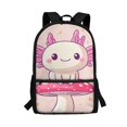 thumbnail image 1 of HUIACONG Pink Mushroom Axolotl Kids Backpack for Back to School Ergonomic Adjustable Straps Water Resistant Large Capacity for Students 6‑18 Daily Use, 1 of 6