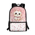 thumbnail image 1 of HUIACONG Pink Polka Dot Cat Kids Backpack for Back to School Ergonomic Adjustable Straps Water Resistant Large Capacity for Students 6‑18 Daily Use, 1 of 6