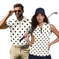 thumbnail image 1 of HUIACONG Polka Dot Matching Golf Shirts for Couples Sleeveless Golf Shirts for Women Moisture Wicking Mens Short Sleeve Collared Golf Shirt Quick Dry Lightweight Man S, 1 of 6