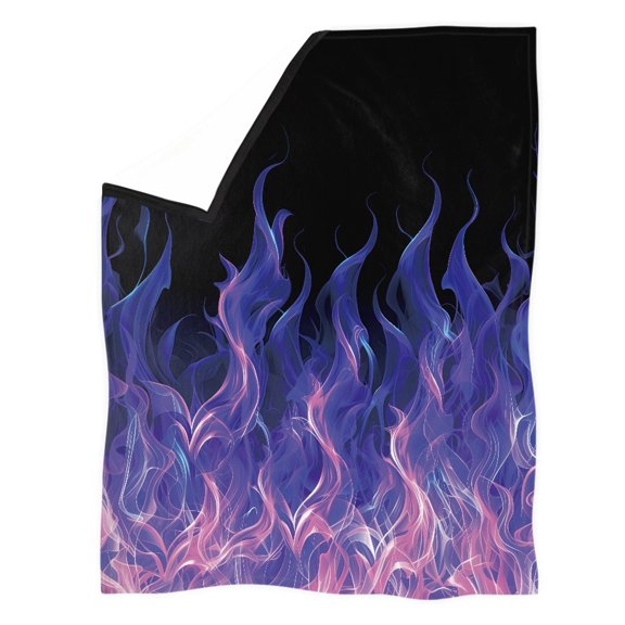 HUIACONG Purple Flame Coral Fleece Sofa Blanket Soft with Cold Proof, Silky Touch Coral Fleece Warm Blanket Coral Fleece Polyester High Quality Coral Fleece Blanket