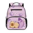 thumbnail image 1 of HUIACONG Purple Mermaid Capybara 13.5 Inch Backpack for Kids Girls, Water Resistant School Bag with Breathable Adjustable Padded Straps, Large Capacity Multi Pocket Bookbag for School Travel, 1 of 7