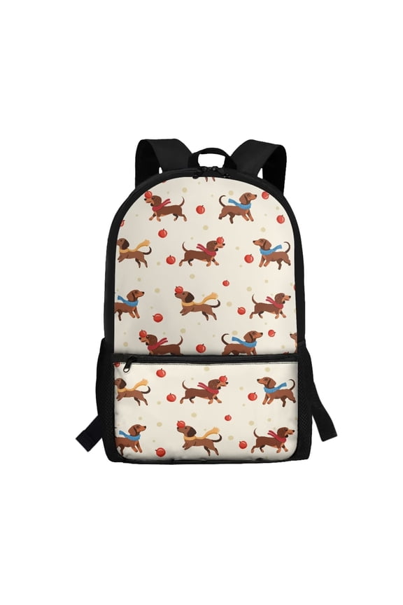 Red Dog Paw Pattern Backpack for Daily School Use Multi Compartment Wear‑Resistant Large Capacity for Elementary Middle School Kids