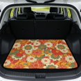 thumbnail image 1 of HUIACONG Retro Groovy Floral Car Trunk Mat, Stitched Edge Polyester 29" x 39", Wipe Clean Non-Skid All Season Cargo Liner, Fast, Universal Fit for Sedans SUVs Trucks Auto Decor, 1 of 7