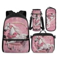 thumbnail image 1 of HUIACONG Rose Horse Kids Backpack Set 4-IN-1 All-in-One Kit for Boys Girls Age 6-10 Detachable Lunch Bag Pencil Case Water Bottle Holder Lightweight Daily Use Bag, 1 of 7
