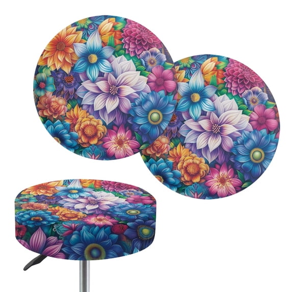 HUIACONG Round Round Bar Stool Seat Cushion for Coffee Cafes, Polyester Breathable Bar Stool Covers with Elastic