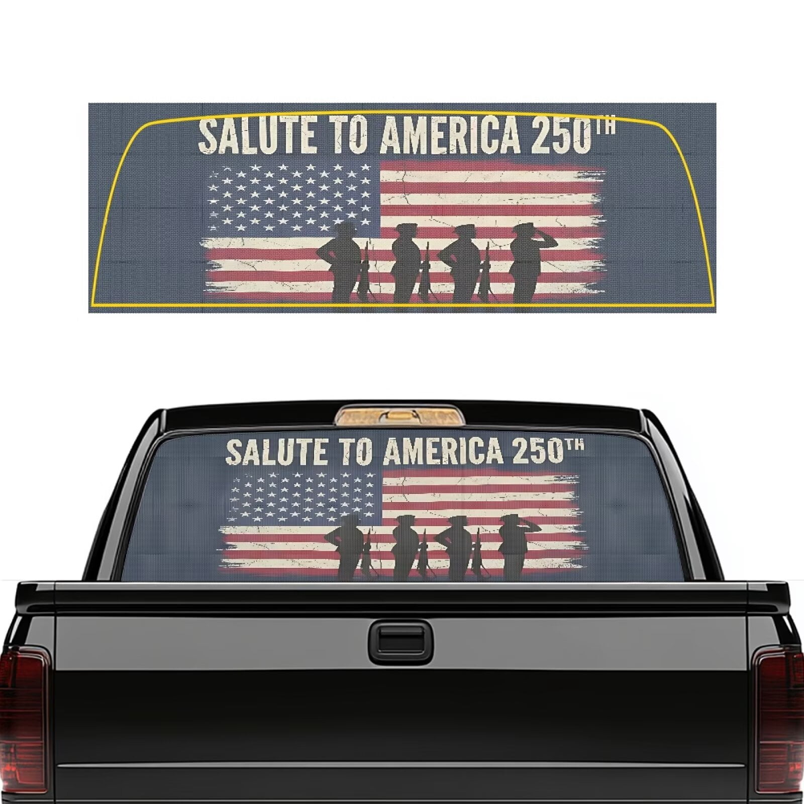 HUIACONG Salute to America 250th Truck Rear Window Decals Easy to ...