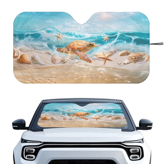 HUIACONG Sea Turtle Car Windshield Sun Shade UV Reflective Easy Storage Thick Car Windshield Cover for Trucks Front Window Most Vehicles