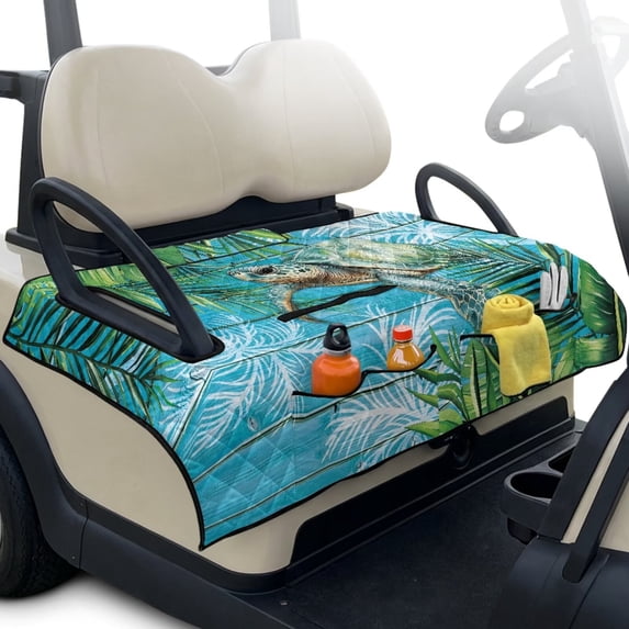 HUIACONG Sea Turtle Golf Cart Seat Covers Comfortable Portable 2 Person Seats Cover Club Car Anti-Slip Easy to Install Fit Most Cars EZGO Yamaha Club Car