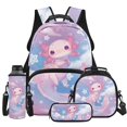 thumbnail image 1 of HUIACONG Sky Star Pink Axolotl Backpack for Girls, Functional 4PCS Set Including Water Bottle and Lunch Bag, Daily School Bag for Girls Teens Ages 12-16, 1 of 7