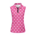 thumbnail image 1 of HUIACONG Sleeveless Golf Tennis Shirt with Pink Polka Dot Pattern, Workout Tank Tops Made with Polyester Fabric for Indoor and Outdoor Activities, 1 of 7