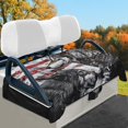 thumbnail image 1 of HUIACONG American Flag Wolf Print Golf Cart Covers Seat Anti-Slip Easy to Install Golf Cart Seat Covers Two-Person Portable All-Season Protection Suitable for EZGO Yamaha Club Car, 1 of 7