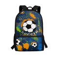 thumbnail image 1 of HUIACONG Soccer Print School Backpack for Boys Girls Age 6-18 K-12 Students Large Capacity Lightweight Water Resistant Bookbag for Back to School Travel Daily Use Gifting, 1 of 6