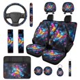 thumbnail image 1 of HUIACONG Southwestern Car Seat Covers Full Set Native American Tribal Geometric Front and Back Seat Covers with Seat Belt Covers Armrest Cover Steering Wheel Cover Headrest Cover Coasters Keychain, 1 of 8