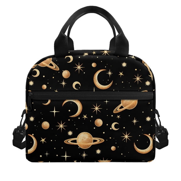 HUIACONG Space Pattern Design Lunch Cooler Bag for Students, Aluminum Firm Zipper Insulated Lunch Box for Travel Outdoor