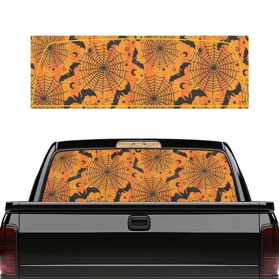 HUIACONG Spider Web Bat Rear Window Decal Pickup Car Window Stickers Truck Accessories Decal Truck Rear Windows Graphics Perforated Window Film Decals for Trucks SUV