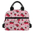thumbnail image 1 of HUIACONG Strawberry and Daisy Pattern Lunch Bag, Durable Durable Zipper Aluminum Film Material Insulated Lunch Bag for Camping Office Travel, 1 of 10