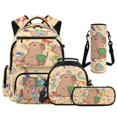 thumbnail image 1 of HUIACONG Study Capybara Kids Backpack Set with Lunch Box, 17" 4PCS Waterproof School Bag for Age 7-13, 1 of 7