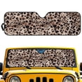 thumbnail image 1 of HUIACONG Sun Shade Windshield for Jeep Wrangler JK JKU JL JLU1997-2024,Window Sun Visor for UV Rays & Heat Protection,Brown Leopard Print Windshield Sunshade, 1 of 6
