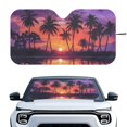 thumbnail image 1 of HUIACONG Sunset Palm Tree Silhouette Print Foldable Sunshade Heat and UV Protection Keeps Your Car Cooler Car SUV Windshield Sun Shade for Trucks Universal Cars Sedan, 1 of 7