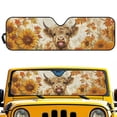 thumbnail image 1 of HUIACONG Sunshade Windshield, Sun Visor for UV Rays & Heat Protection, Suitable for Wrangler, Compass, Gladiator & Renegade , Accessories for Jeep Wrangler | X-Small - 60x21 inches Sunflower Cow, 1 of 6