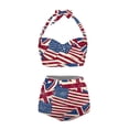 thumbnail image 1 of HUIACONG Swimsuits for Women Two Piece American Flag Bathing Suits Sexy Halter Ruched Bikini Tummy Control Swimwear-XS-4, 1 of 6