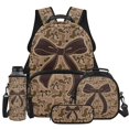 thumbnail image 1 of HUIACONG Tan Camo Dark Bow Kids Backpack Set for Girls with Lunch Box Insulated Water Bottle 4Pcs Backpack and Water Bottle Cover with Padded Strap for Girl Kid Students Elementary School Age 6-12, 1 of 7