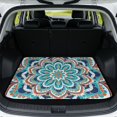 thumbnail image 1 of HUIACONG Teal Orange Mandala Car Trunk Mat, 29" x 39" Stitched Edge Polyester, Stain Resistant Non-Slip All Season, Wipe Clean Fast Install Universal Fit for SUVs Sedans Trucks, 1 of 7