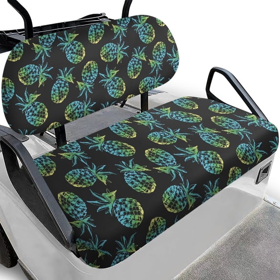HUIACONG Tropical Pineapple Golf Cart Towel Blankets, Compatible with Outdoor Golf Carts Funny Golf Cart Seat Covers for 2-Person Seats