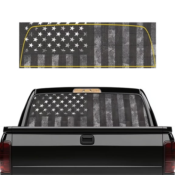 HUIACONG US Flag Back Window Decals Trucks Full Window Coverage Truck Rear Windows Graphic Decal 66 x 22 inch Easy Installation Fit Most Pickup Trucks SUV Universal
