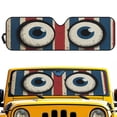 thumbnail image 1 of HUIACONG US Flag Eyes Windshield Sun Shade for 2007-2023 Wrangler Rubicon Sahara TJ JK JKU 2 & 4 Door-Blocks UV Rays Sun Visor Protector,Car Sun Shade,Black Car Sun Shade, 1 of 6