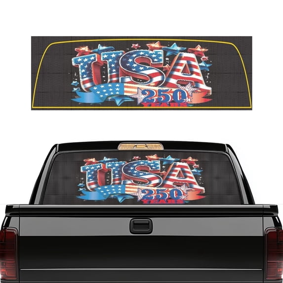 HUIACONG USA 250 Years Pickup Car Window Stickers Easy Installation Truck Accessories Personalized Decoration Decal Truck Rear Windows Graphics 66 x 22 inch Fit Most Pickup Trucks SUV