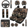 thumbnail image 1 of HUIACONG USA Cow Daisy Car Interior Accessory Kit, with Key Fob Keychain Strap, Compatible with Trucks Cars, 1 of 5
