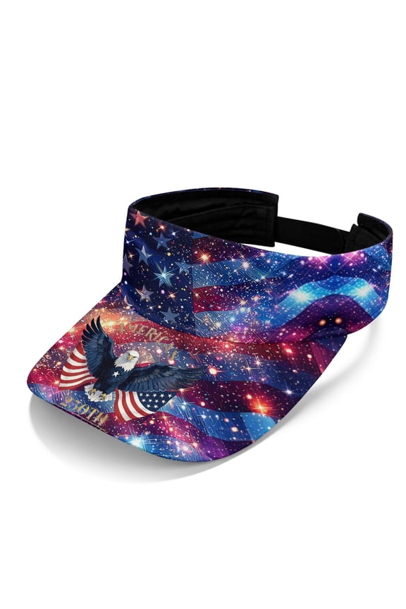 USA Flag Adjustable Caps Lightweight Large Brim Sunscreen Summer Beach Outdoors Women