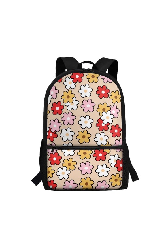 Vintage Floral Bear School Backpack for Back to School Large Capacity Ergonomic Breathable Padded Shoulder Straps for Kids Students 6‑18 Daily Use