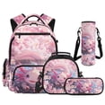 thumbnail image 1 of HUIACONG Water Sakura Axolotl Girls School Backpack 4 Piece Set, 17" Cute Bookbag with Lunch Box for Age 7-13, 1 of 7