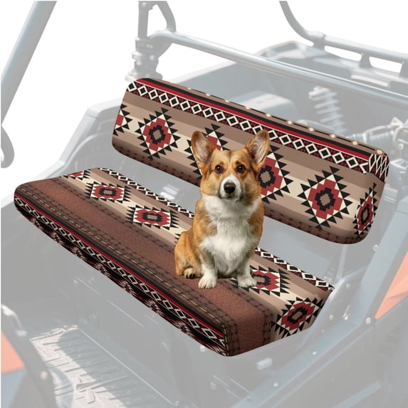 HUIACONG Western Aztec UTV Seat Covers Waterproof Comfortable 2 PSC UTV Seat Covers Non-Slip Soft Fit for Kawasaki Mule 3000 3010 3020