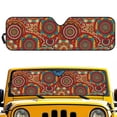 thumbnail image 1 of HUIACONG Windshield Sun Shade for Jeep Wrangler JK JKU JL JLU1997-2024,Window Sun Visor for UV Rays & Heat Protection,Brown Mandala Windshield Sunshade, 1 of 6
