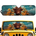 thumbnail image 1 of HUIACONG Windshield Sunflower Cows Sun Shade Compatible with Wrangler JK JKU TJ 1997-2018, Foldable Windshield Sunshade Sun Visor Blocks UV Rays, US Flag Pattern, 1 of 6
