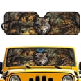 thumbnail image 1 of HUIACONG Wolf Camo Windshield Sunshade, Sun Visor for UV Rays & Heat Protection, Suitable for Wrangler, Compass, Gladiator & Renegade , for Jeep Wrangler | X-Small - 60x21 inches, 1 of 6