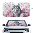 thumbnail image 1 of HUIACONG Wolf and Floral Pattern Design UV Protection Windshield Sunshade for Hatchbacks Automotive Block UV Rays UV Reflective Car Sun Shade Windshield, 1 of 7