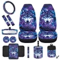 thumbnail image 1 of HUIACONG Wolf Print Car Seat Protector Full Set 12 Pcs Anti-Slip Car Wheel Protector Fashionable Auto Seat Belt Cover Trash Can for Car Car Storage Box Car Coasters Universal Fit Car Accessories, 1 of 6
