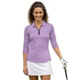 thumbnail image 1 of HUIACONG Women Golf Polo Shirt with Quarter Zip, 3/4 Sleeve Tennis Top in Polyester Spandex Blend, Anti Wrinkle and Washable for Golf, Tennis, Workout, 1 of 10