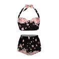 thumbnail image 1 of HUIACONG Women Two Piece Cherry Blossom Swimsuit High Waisted Bathing Suits Floral Print High Waisted Bikini Swimwear Set-XS-4, 1 of 6