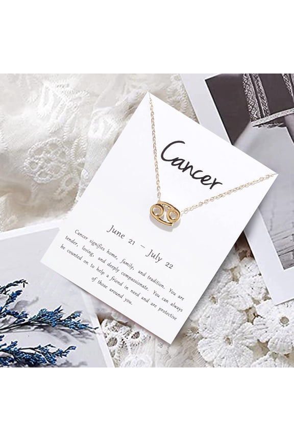 Zodiac Alloy Pendant Necklace Jewelry Jewelry Simple-pendant Accessories Clearance