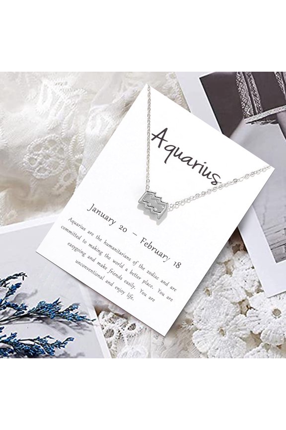 Zodiac Alloy Pendant Necklace Jewelry Jewelry Simple-pendant Accessories Clearance