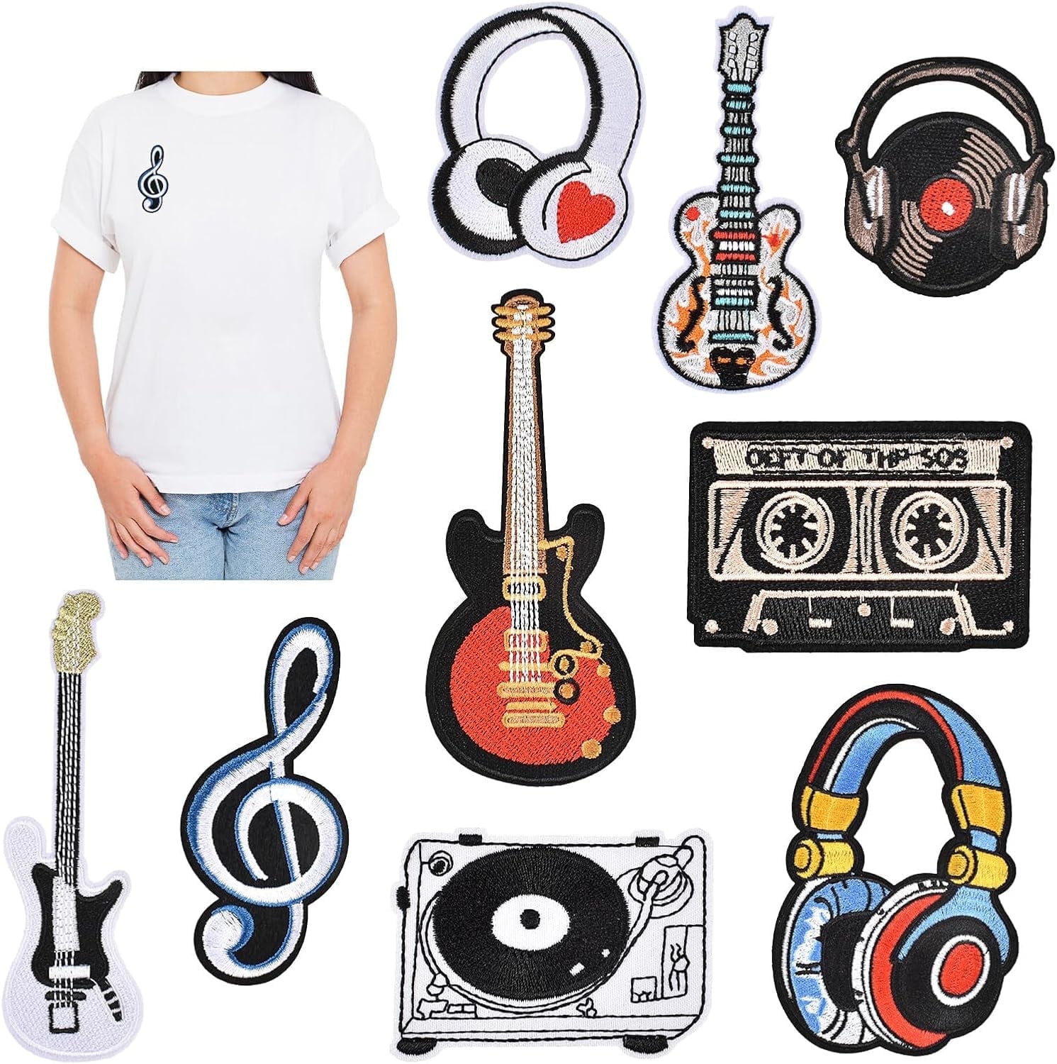 HUIANER 10Pcs Iron on patches music instruments, Patches for Clothing ...