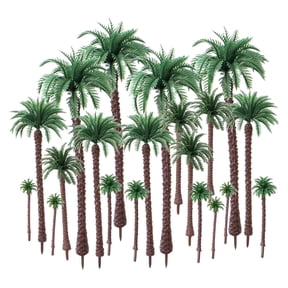 HUIANER Miniature Model Palm Trees, Plastic Coconut Palms for Dioramas and DIY Crafts (25 Pieces, Five Sizes)